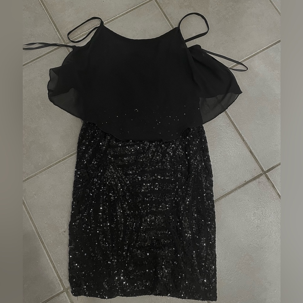 Black dress/ sparkly at the bottom, size Large